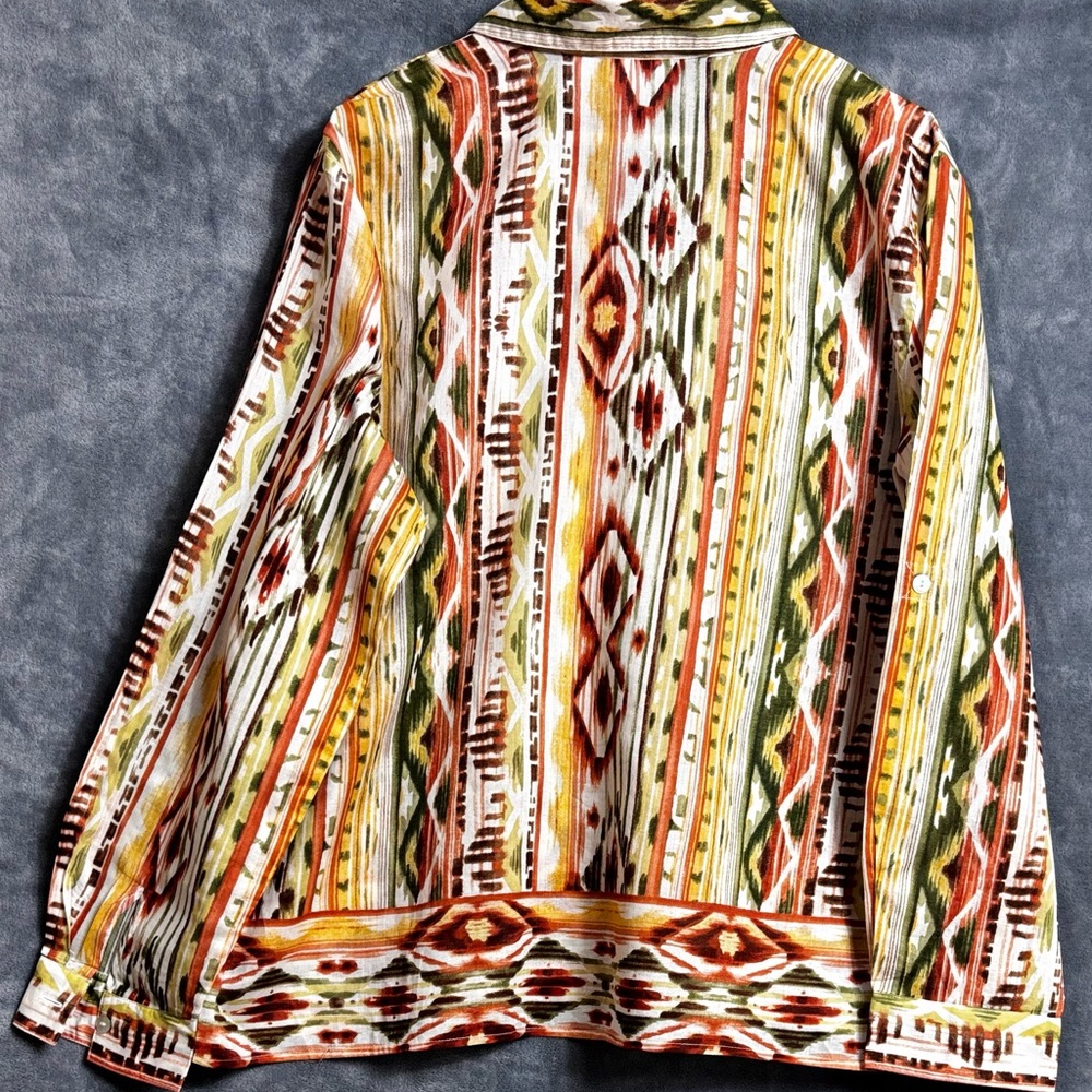 Alfred Dunner Multicolor Patterned Shirt Jacket - Picture 2 of 5